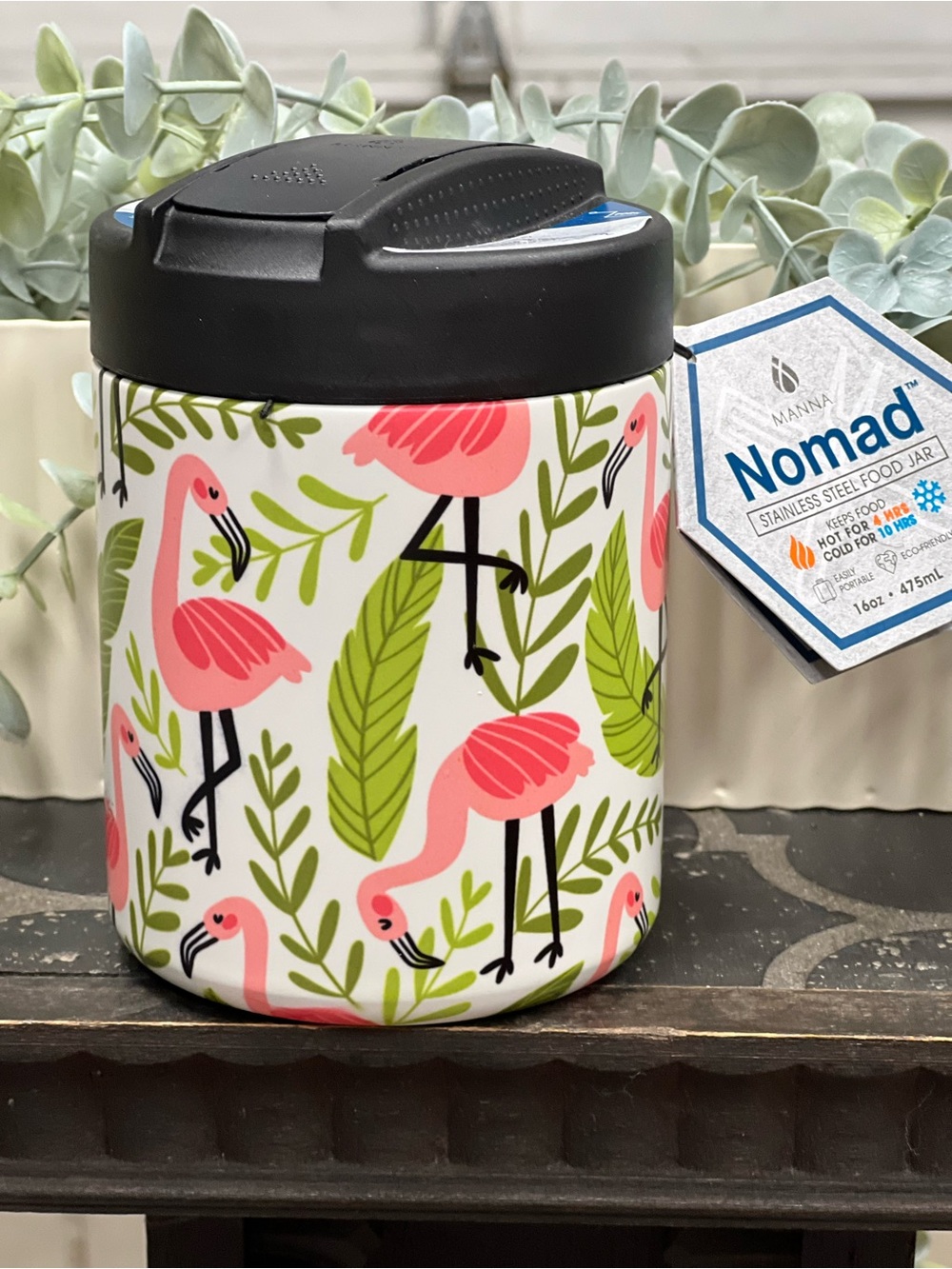 Manna Nomad Stainless Steel Food Jar - Pink Flamingo